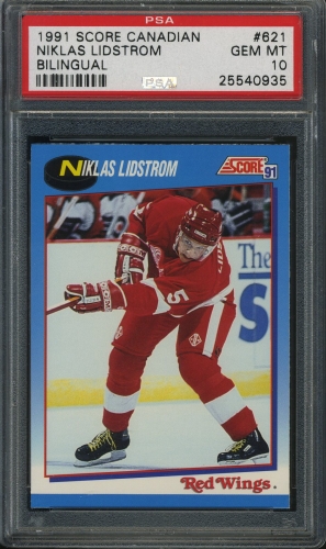 1991 Score Canadian Bilingual #621 Nicklas Lidstrom PSA 10 #25540935