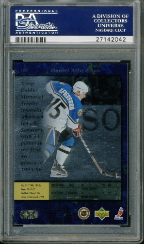 1995 SP #100 Daniel Alfredsson PSA 10 #27142042 - Back