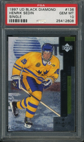 1997 Upper Deck Black Diamond #136 Henrik Sedin PSA 10 #25412608