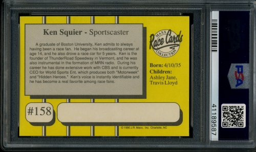1990 Maxx #158 Ken Squier PSA 9 #41189587 - Back