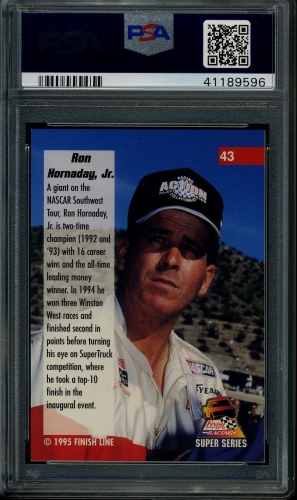 1995 Finish Line SuperTrucks #043 Ron Hornaday PSA 9 #41189596 - Back