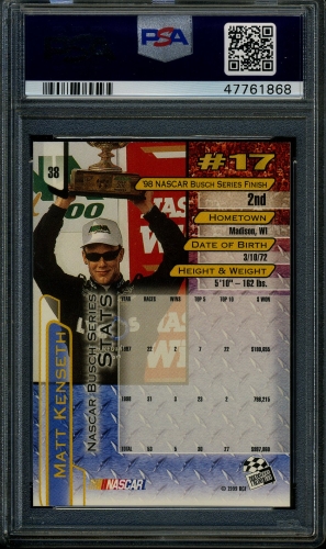 1999 Press Pass #038 Matt Kenseth PSA 9 #47761868 - Back