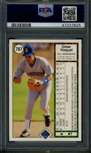 1989 Upper Deck #787 Omar Vizquel PSA 10 #47237825 - Back