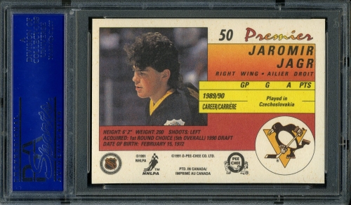 1990 O-Pee-Chee Premier #050 Jaromir Jagr PSA 10 #40478788 - Back
