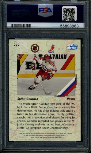 1993 Upper Deck #272 Sergei Gonchar PSA 10 #56898963 - Back